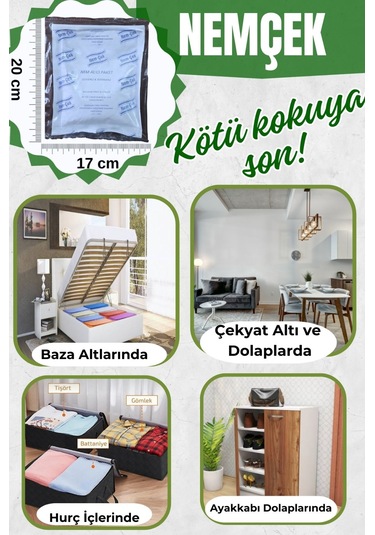 Nemçek Nem Alıcı Tutucu Rutubet Giderici  Önleyici Korozyon Önleyici Koku Giderici 250 GR X (3 Paket)