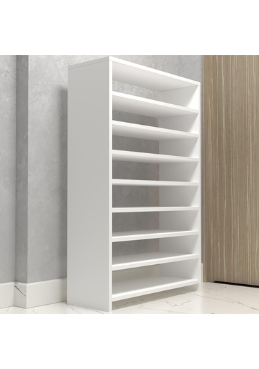 Kenzlife Ayakkabılık Konevi Mat Beyaz Suntalam 125 080 30 Otuziki Çift Ayakkabı Kapasitesi Arkalıksız Beyaz