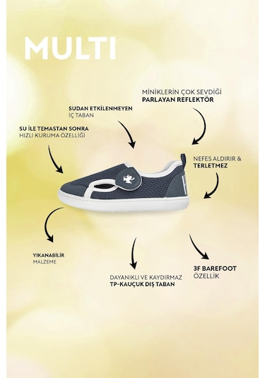 Hopfrög Kids Multi Barefoot Çocuk Ayakkabı Lacivert