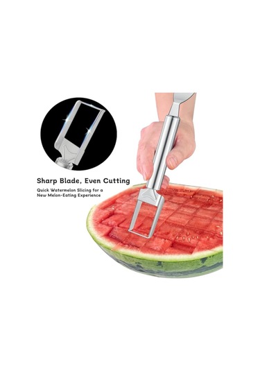 Suofeng Stainless Steel Meyve Dilimleyici Seti - Çift Uçlu Karpuz Kesici Ve Dikdörtgen Dilim Aracı, 2 Parça Pratik Kullanım Gümüş Suofeng Stainless Steel Meyve Dilimleyici Seti - Çift Uçlu Karpuz Kesici Ve Dikdörtgen Dilim Aracı, 2 Parça Pratik Kullanım Gümüş