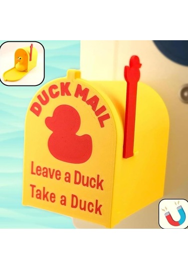 Geeksen Mini Sarı Ördek Temalı Manyetik Depolama Kutusu - Kabin Kapısı Dekorasyonu Ve Mektup Saklama Kutusu
