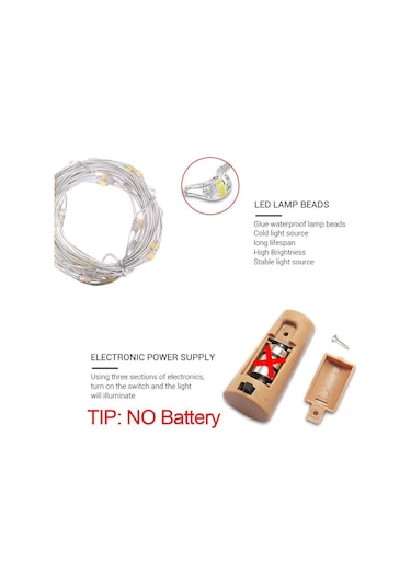 Mavi Mantarlı Şarap Şişesi Işıkları Led Dize Işık Bakır Tel Peri Çelenk Işıkları Noel Tatili Parti Düğün Dekorasyon 1m 10leds Mavi