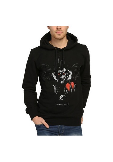 Bant Giyim - Death Note Ryuk Siyah Kapşonlu Erkek Sweatshirt
