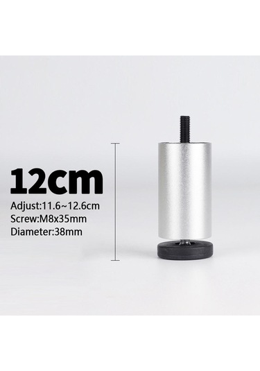 Suntek Magideal 4 Adet Alüminyum Alaşımlı Mobilya Gümüş-12cm