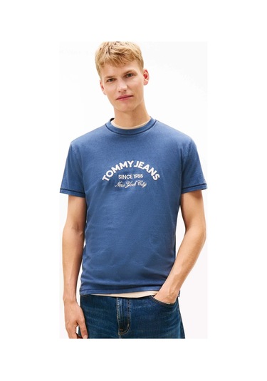 Tommy Jeans Erkek Tişört-dm0dm22328 Mavi