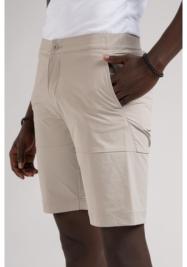 Beli Yarım Lastikli Paraşüt Kumaş Likralı Astarsız Cepli Slimfit Şort 001