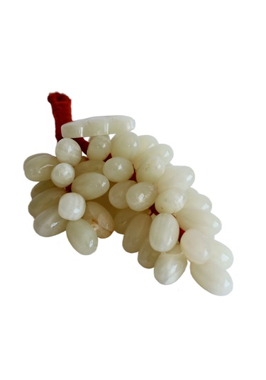 Doğal Oniks Taş 50 Taneli Üzüm Dekor Feng Shui Bereket Ve Bolluk Sembolü, El Yapımı Şık Ev Aksesuarı Beyaz