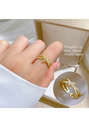 Geometrik Elmas Taşlı Yuvarlak İnci Yüzük No.107 Çok Renkli