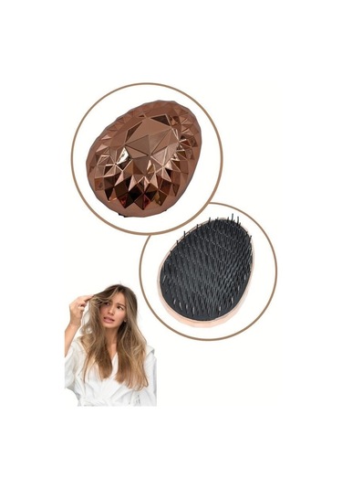 9010953229916 - Buffer Rose Gold Saç Düzleştirici Tarak Geniş Aralıklıher Saç Tipine Uygun Fırçalı Saç Düzleştiric