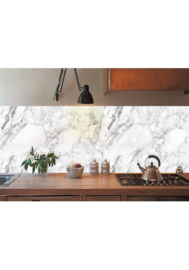 Tink Kendinden Yapışkanlı Beyaz Mermer Desenli Pvc Panel 41x62 Cm