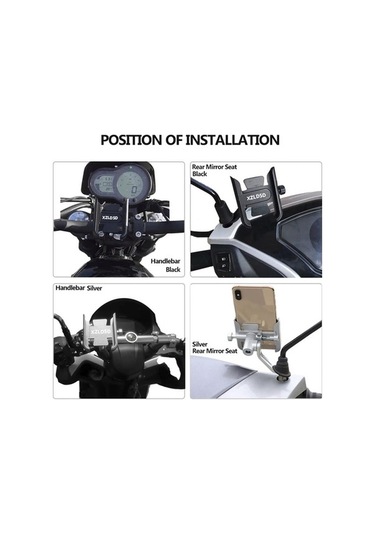 Fortunelane Motosiklet Aynası Cep Telefonu Tutucu Gsp Handbar Stand Braketi Honda Goldwing 1800 Gümüş-kırmızı Gümüş - Kırmızı