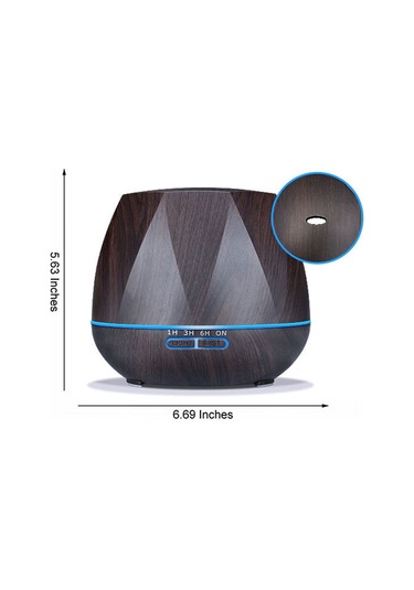 Cbtx Elmas Ahşap Tahıl Uzaktan Kumanda Ultrasonik Nemlendirici Aromaterapi Makinesi Led Işıklı Otomatik Alkol Püskürtücü, Kapasite: 400 Ml, Ab Tak Koyu Ahşap Rengi