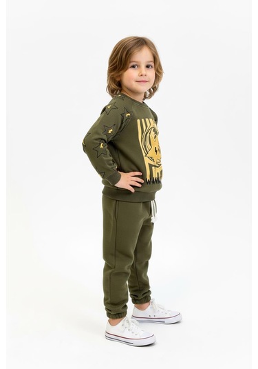 I Just Wanna Be Baskılı 2li Takım Haki