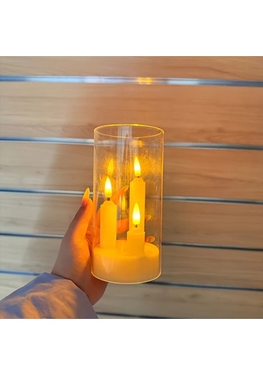 Meridiangoods 2'li Led Dekoratif Işıklar, Titreşen Sıcak Işık Efekti, Pilli Dekoratif Lamba Diğer