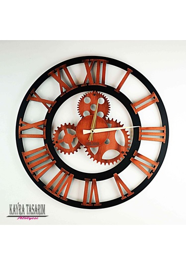 Duvar Saati Antik Bakır Roma 70cm Bakır