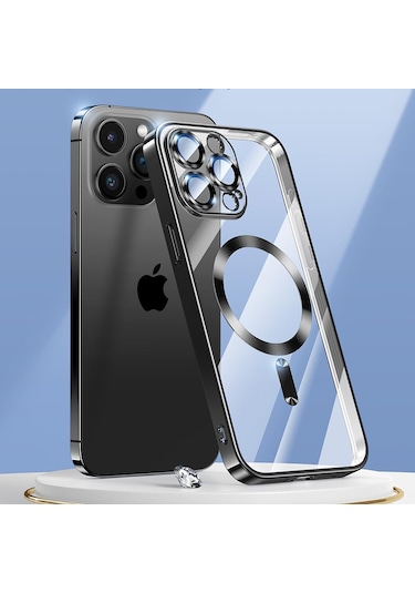 Apple Uyumlu iPhone 15 Pro Max Kılıf Kamera Lens Hoparlör Koruma Magsafe Şarj