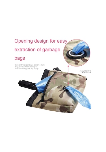 Çok Fonksiyonlu Pet Eğitimi Kamuflaj Aperatifler Çanta Taşınabilir Köpek Yürüyüş Kemer Çantası Siyah Beyaz
