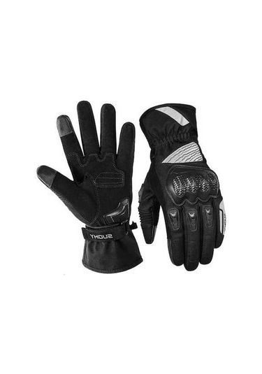 Pazly Kışlık Motosiklet Eldivenleri - Su Geçirmez, Rüzgara Dayanıklı, Dokunmatik Ekran Uyumlu, Kısa Kol Dizaynı