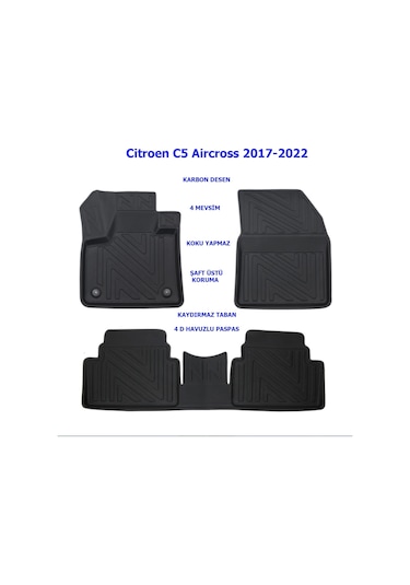 Citroen C5 Aircross 2017-2022 4d Premium Havuzlu Paspas