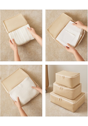 Home Wave 6'lı Bej Pötikare Bavul İçi Düzenleyici Set Bej