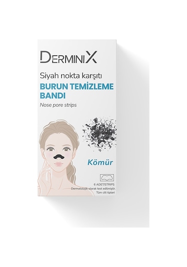 Derminix Kömürlü Siyah Nokta Karşıtı Burun Temizleme Bandı 6'lı