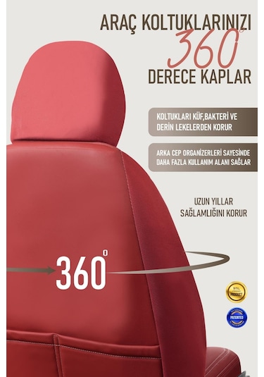 Ford E S C O R T Station Wagon Deri Oto Koltuk Kılıfı Ön Arka Takım Kırmızı Exclusıve Model Scr