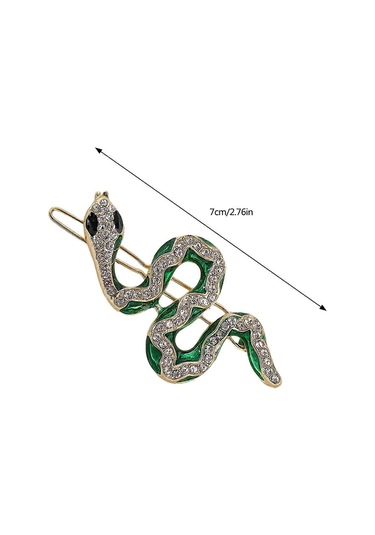 Kadınlar İçin Parıltılı Yapay Elmaslarla Şık Altın Yılan Saç Tokası Saç Dekorasyonu Partiler Ve Düğünler İçin Saç Tokası Antika Altın Siyah D Çok Renkli