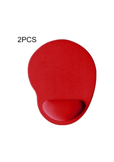 Ebitda 2 Adet Kırmızı Bez Jel Bilek Dinlendirme Mouse Pad, Masa Altlığı Ve Fincan Altlığı İçin Uygun Kırmızı