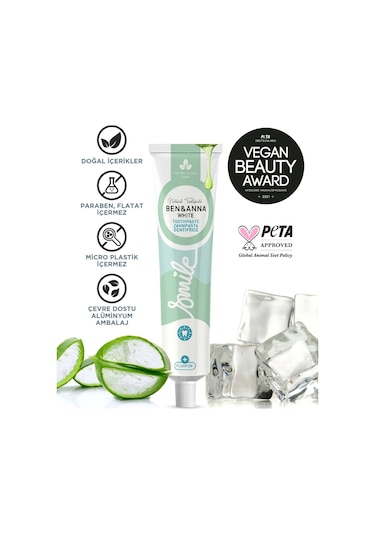 Ben & Anna Florürlü Beyazlatıcı Diş Macunu 75 Ml Parlak Görünüm Vegan