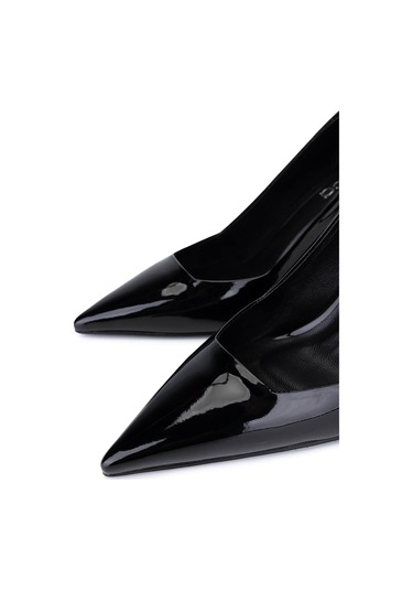 Tamer Tanca Kadın Siyah Rugan Topuklu Ayakkabı 1160 3400 Bn Ayk Sk25-26 Sıyah Rgn Siyah