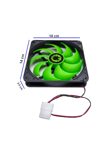 12v 14cm Molex Power Girişli Fan 14 14 2.5cm Ölçülerinde 12 Volt Fan
