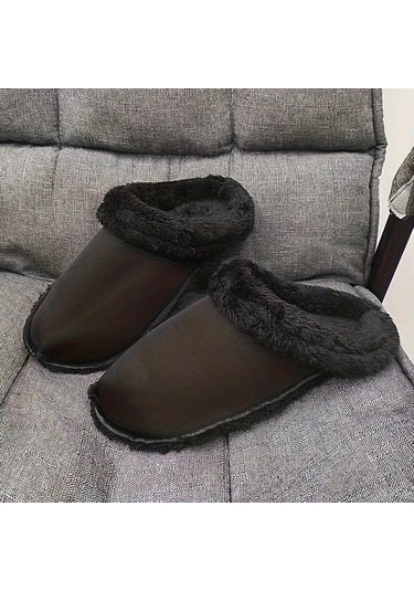 Fochsia Kürklü İçlikli Kışlık Crocs 44/45 Siyah Polar Kalın Sıcak Tutan Kaydırmaz