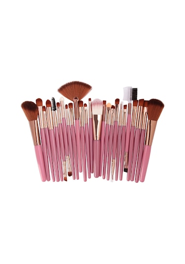 Hfambition 25'li Tam Makyaj Fırça Seti - Göz Farı, Kaş, Pudra Fırçaları - Yumuşak Fiber, Taşınabilir Abs Kollü