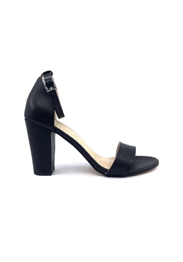 Ayakkabımood Gizzah Siyah 9Cm Bayan Tek Bant Topuklu Ayakkabı