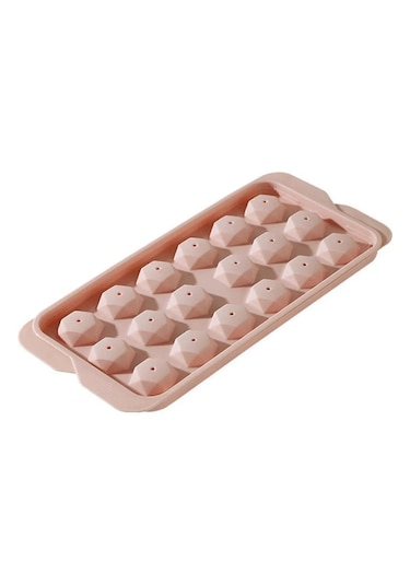 Valletta Pamplona Pembe 18 Bölmeli Kapaklı Kristal Buz Kalıbı