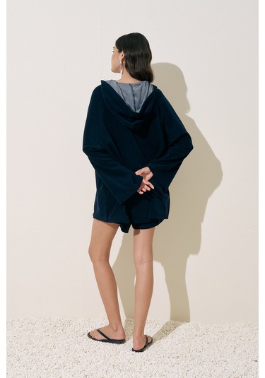 Havlu Kumaş Kimono Lacivert Lacivert