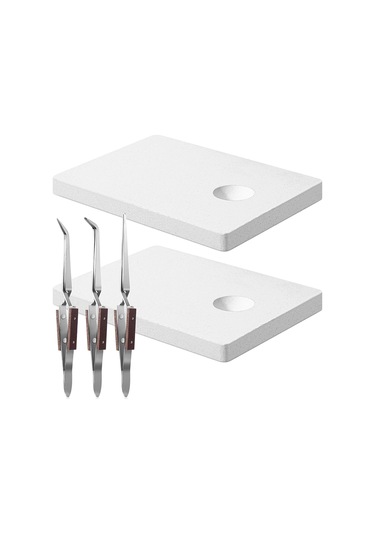 Xurunkeji Parçalı Mücevher Lehimleme Seti 2 Seramik Lehimleme Plakası Yuvarlak Yivli Lehimleme Plakası 3 Ters Kilitli Cımbız