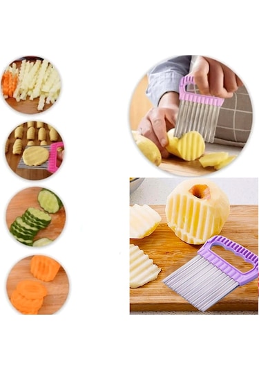 Cips Patates Doğrayıcı Şekilli Sebze Ve Meyve Dilimleyici Çok Renkli
