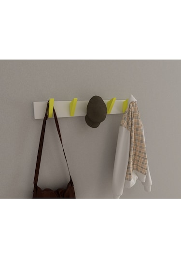 Hepsi3boyutlu Modern Duvar & Kapı Kanca Askılık - 5 Adet Sarı Kanca Askılık - Model No : 5 Sarı