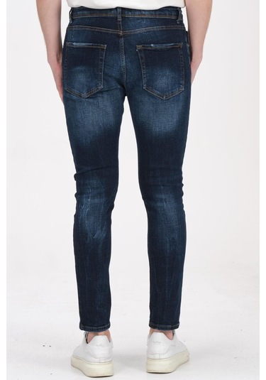 Taş Yıkamalı Erkek Dar Kesim Kot Pantolon