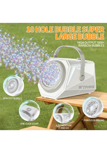 Hfambition Aa Pil İle Çalışan, Işık Özellikli, Taşınabilir Sahne Balon Makinesi - Dış Mekan Ve Düğün Partileri İçin Beyaz 10.1"