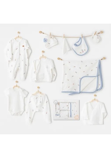 Andywawa 10'lu Rainbow Bebek Hastane Çıkış Seti Ac26071 Ekru Ekru