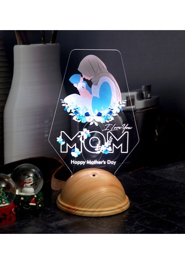 Happy Mother's Day, Tesettürlü Anneye, Anne Adayına Led Lamba