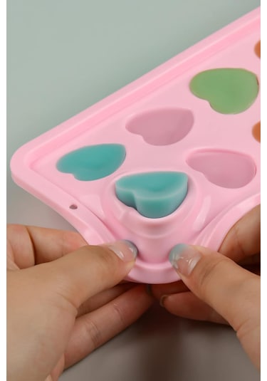 Valletta Dragao Kalp Şeklinde Silikon Kalıp, Buz, Kek, Kalıbı Pembe