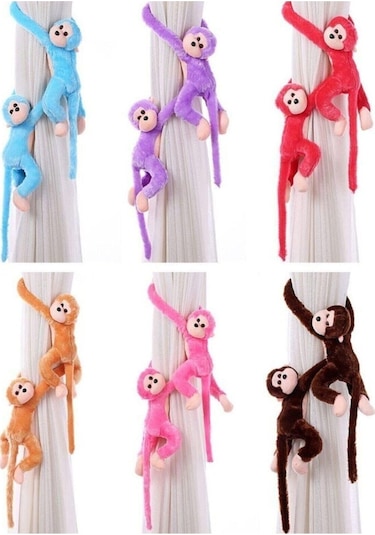 Peluş Maymun Elleri Yapışan Sevimli 2 Adet 70 CM Çok Renkli
