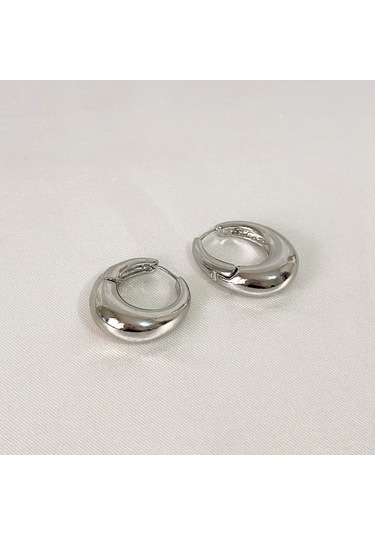 Kararmaz Vıp Bombeli Silver Küpe Gold