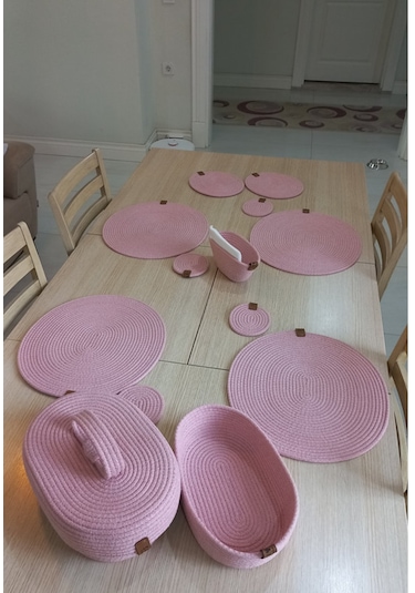 Supla Takımı, 6 Kişilik, Amerikan Servis, Oval Pembe Açık Pembe