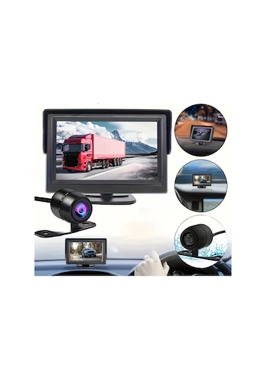 Xuweiwei 4.3 Inch Araba Arka Gorus Monitoru Tip 1 Arac Geri Gorus Kiti Yedek Kamera Otopark Asistani Kolay Kurulum