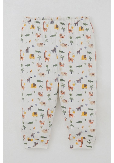 Breeze Erkek Bebek Pijama Takımı Bebek Hayvanat Bahçesi 4 Ay-1 Yaş, Ekru Ekru