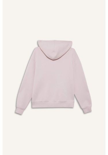 Defacto Relax Fit Kapüşonlu Sweatshirt C1809AX25SP Pembe